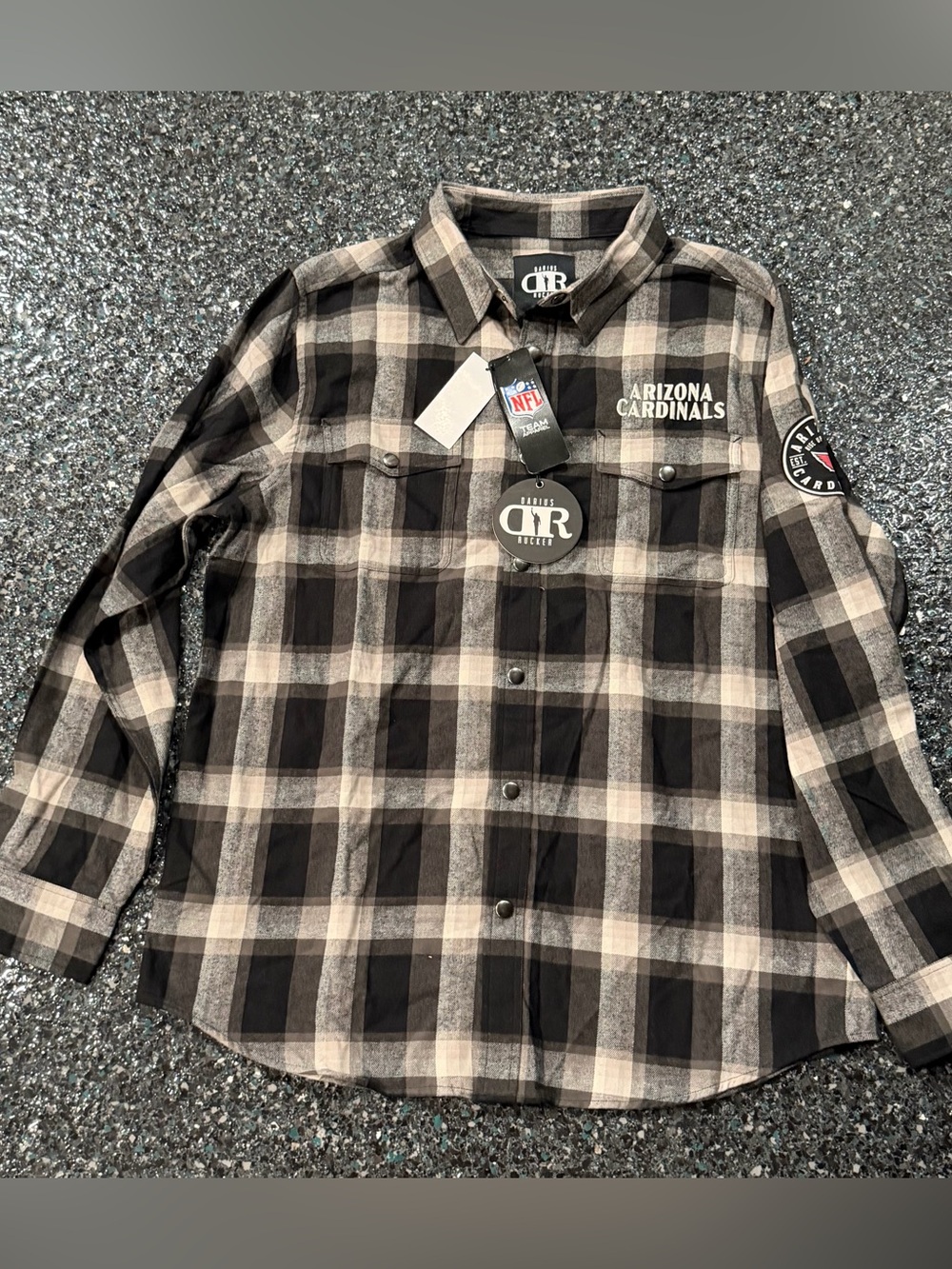 NFL x Darius Rucker Fanatics Arizona Cardinals Flannel Long Sleeve Shirt M NWT